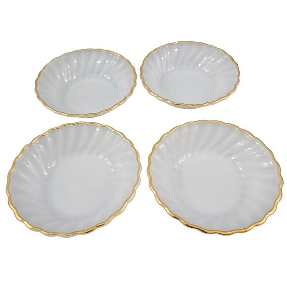 Anchor Hocking Fire King Milk Glass Custard Dessert Appetizer Bowls – Set of 4 - Picture 10 of 16